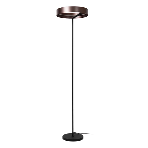 Lucide LEONARD - Vloerlamp - Ø 40 cm - LED - CCT - 1x24W 2200K/3000K - Koffie - Vibes - uitgezet